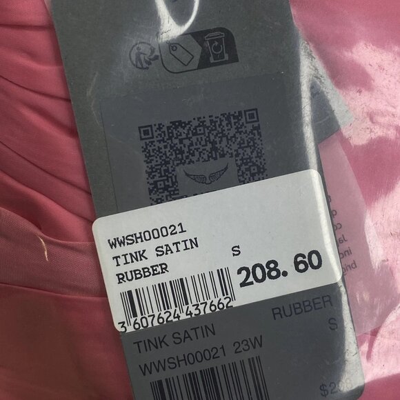 Zadig & Voltaire Women’s Tink Satin V-Neck Blouse Rubber Pink - Picture 12 of 12